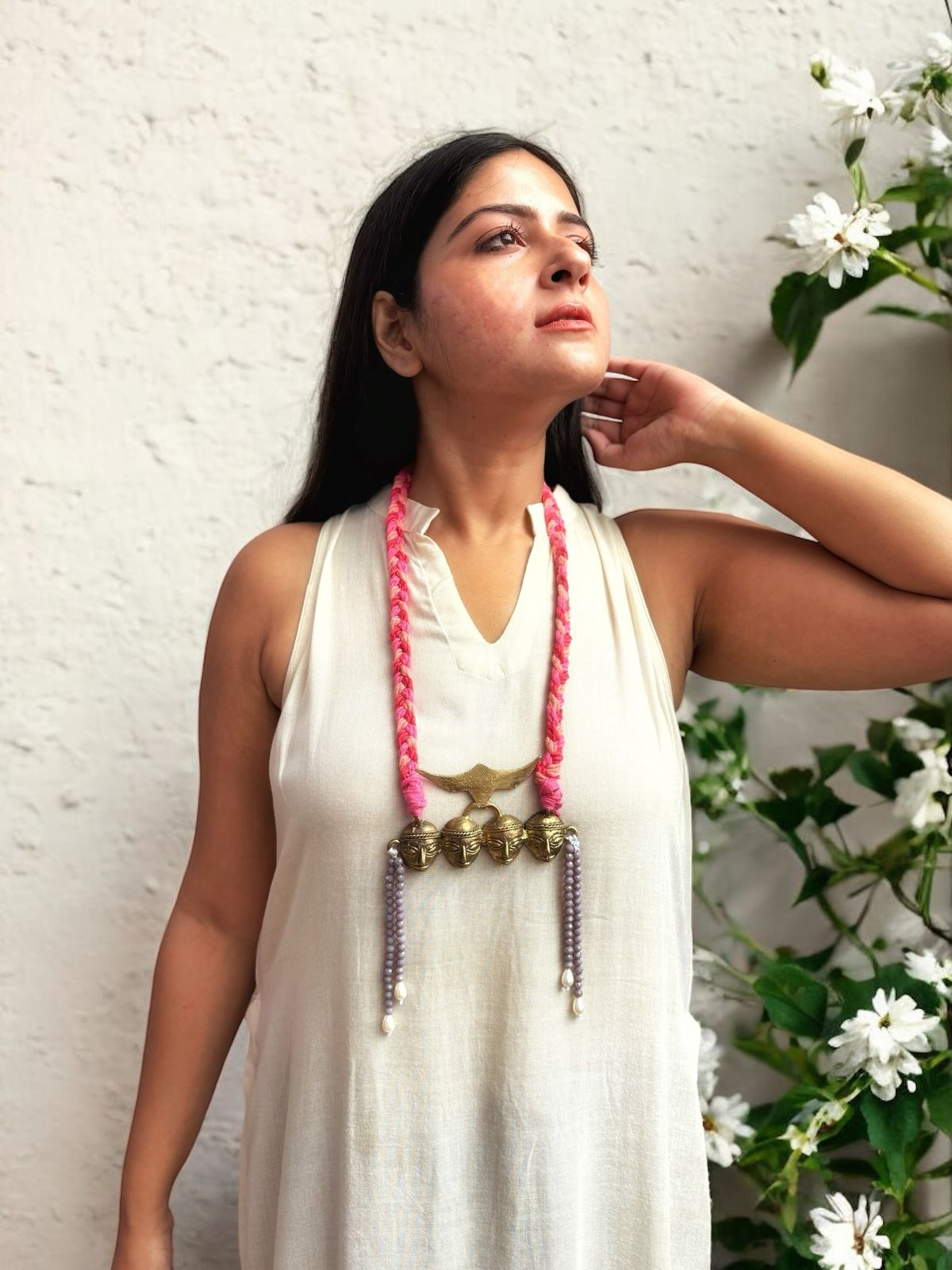 Gulab Gang Crystal Dokra Brass Necklace