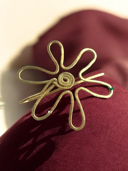 Flora Brass Hair Bun Accessory