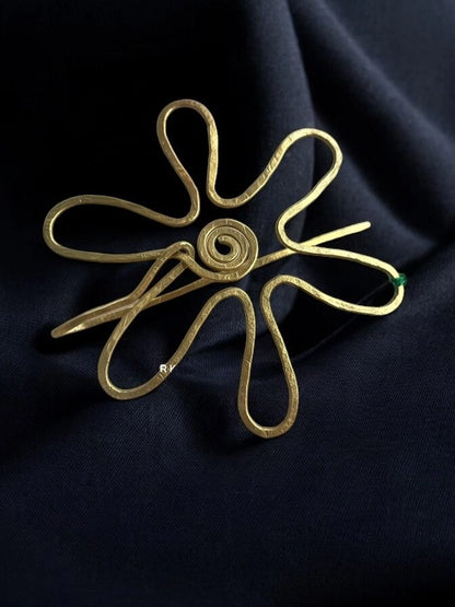 Flora Brass Hair Bun Accessory