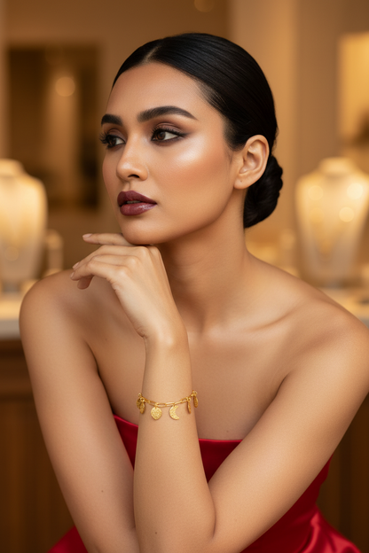 Rhythm of the Moon Brass Bracelet