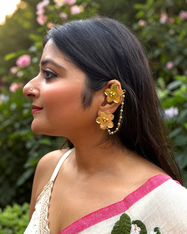 Bangaliana Chained Brass Earcuff Earrings