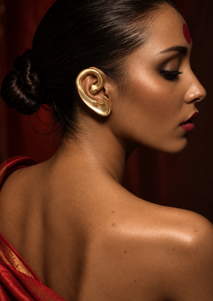 Kaan Premium Sculptural Brass Earcuff Earrings