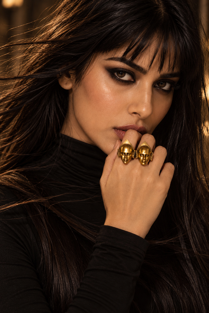 Chehra Premium Sculptural Brass Ring