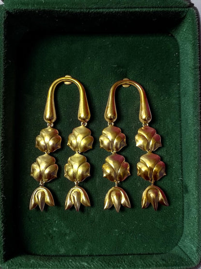 Mrinalini Premium Sculptural Brass Dangler Earrings