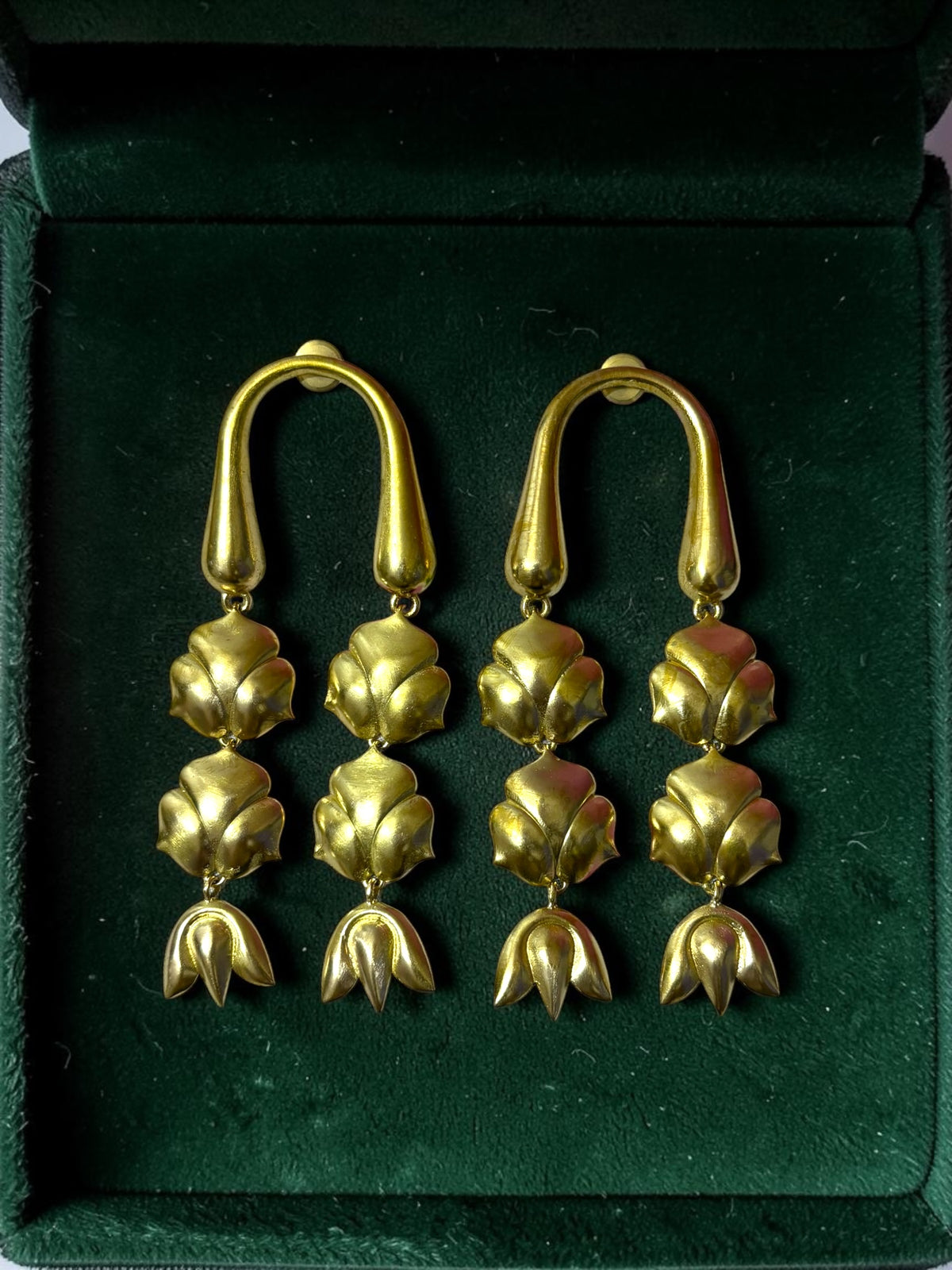Mrinalini Premium Sculptural Brass Dangler Earrings