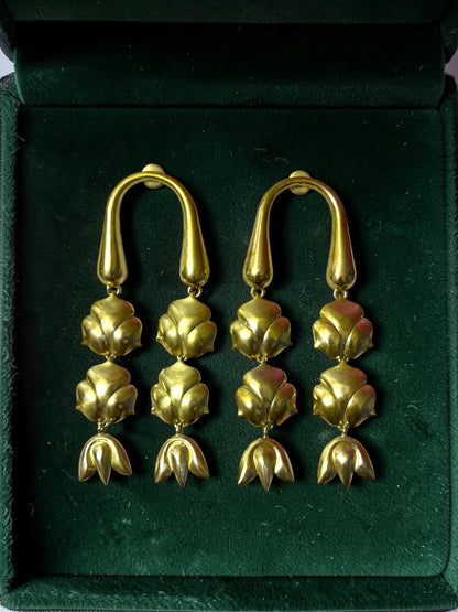 Mrinalini Premium Sculptural Brass Dangler Earrings
