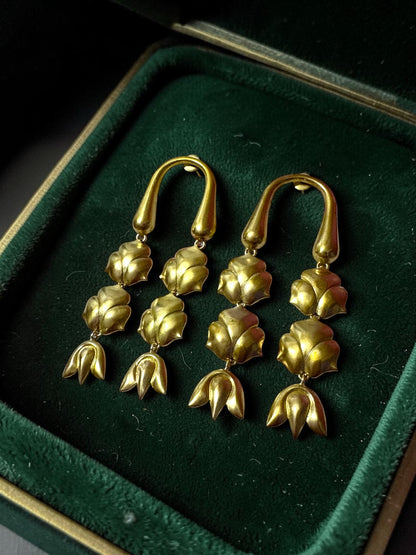 Mrinalini Premium Sculptural Brass Dangler Earrings