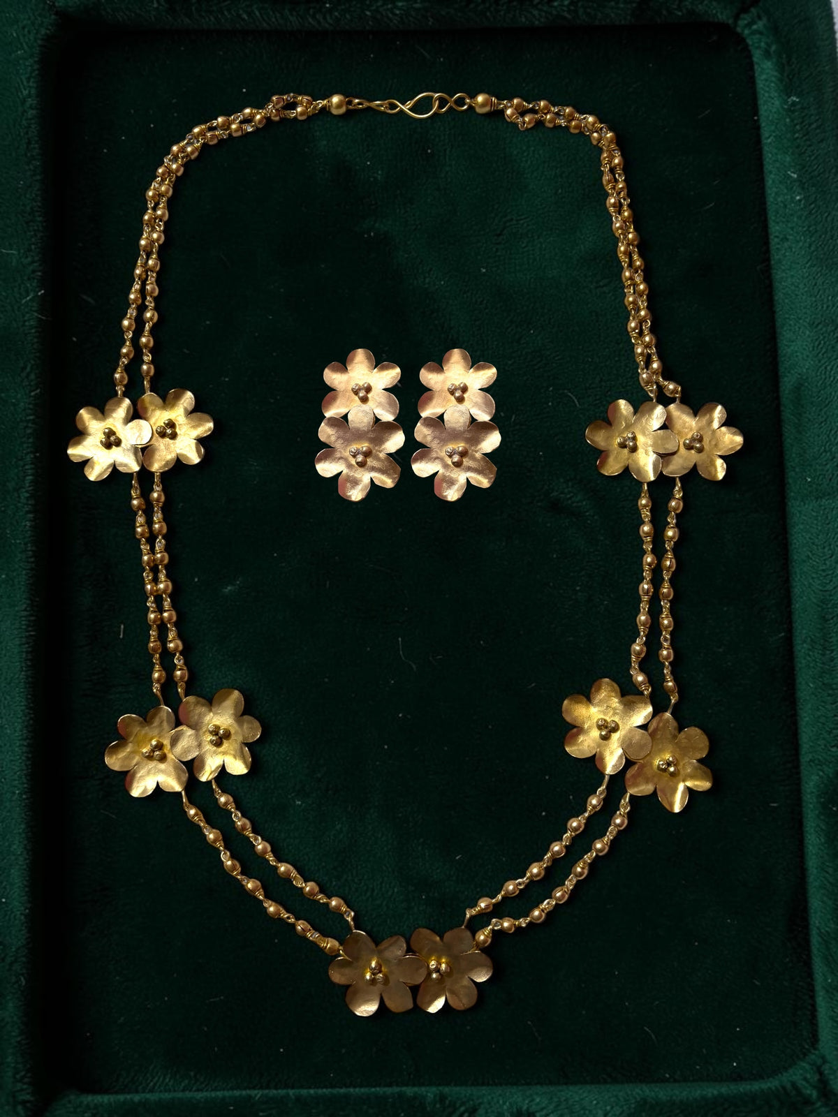 Bangaliana Brass Long Chain Necklace Set