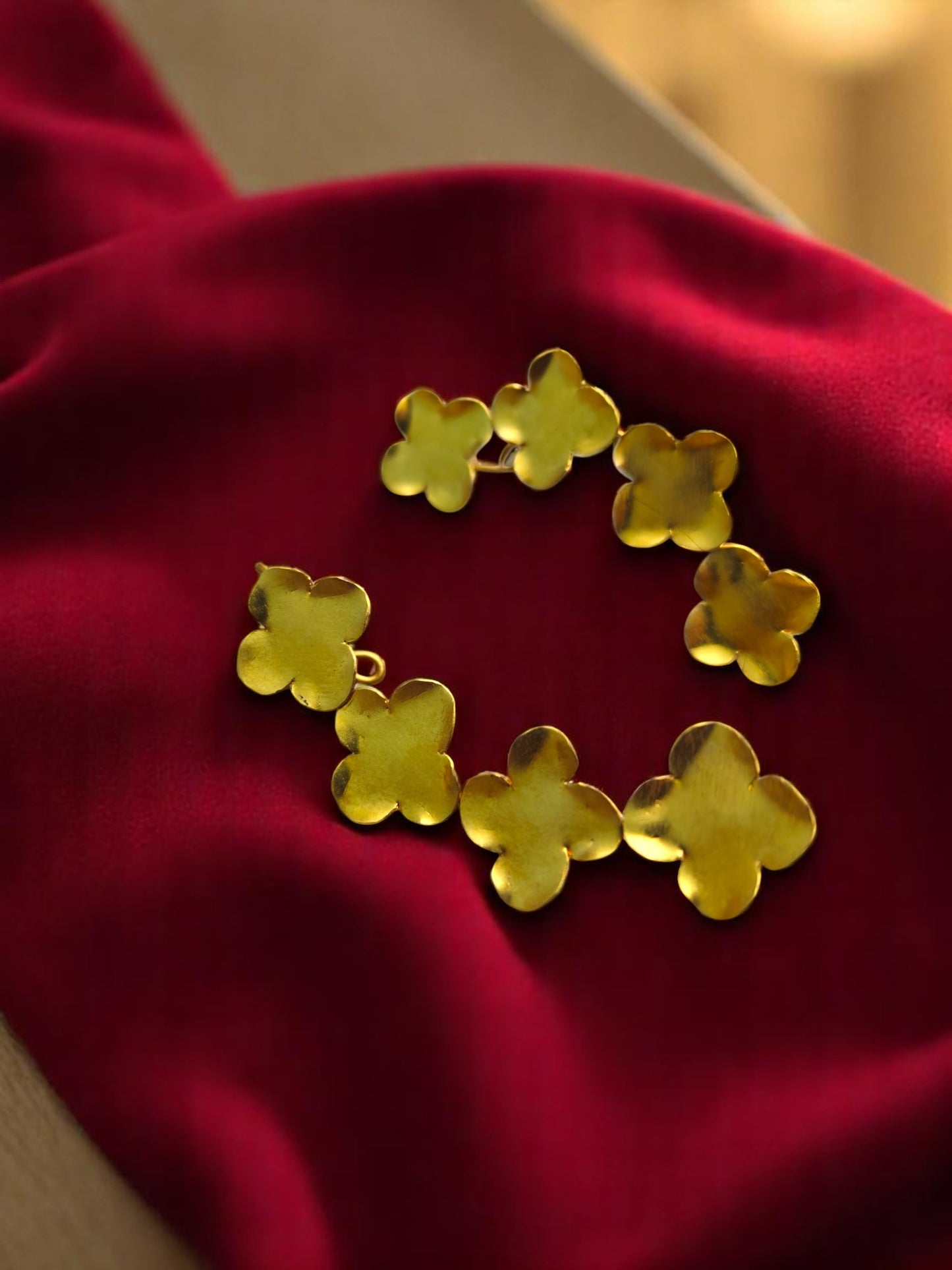 Flower Creeper Brass Earcuff Earrings