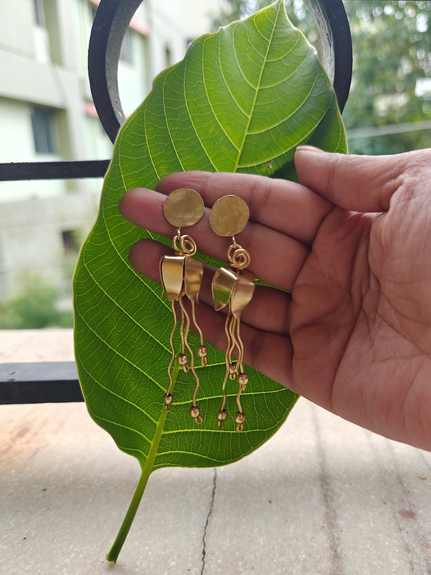 Jhumkolata Brass Dangler Earrings