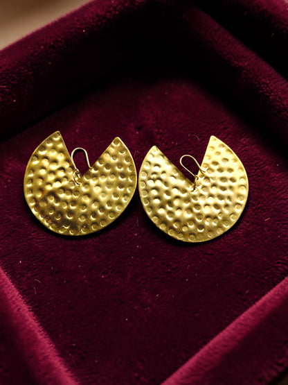 Zahara Bold Coin Brass Dangler Earrings