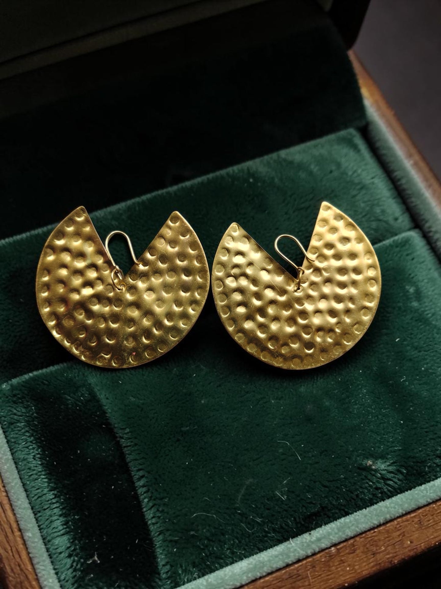 Zahara Bold Coin Brass Dangler Earrings