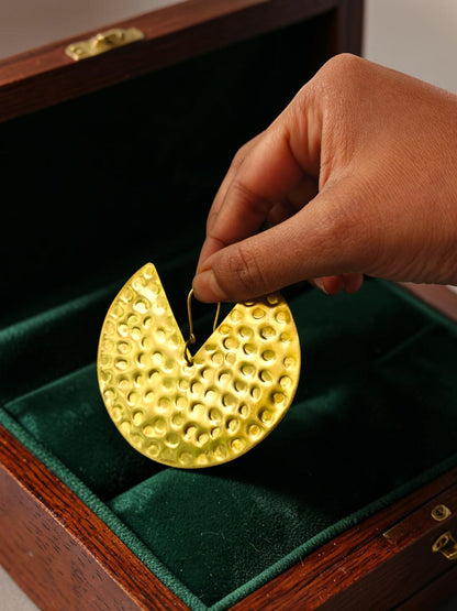 Zahara Bold Coin Brass Dangler Earrings