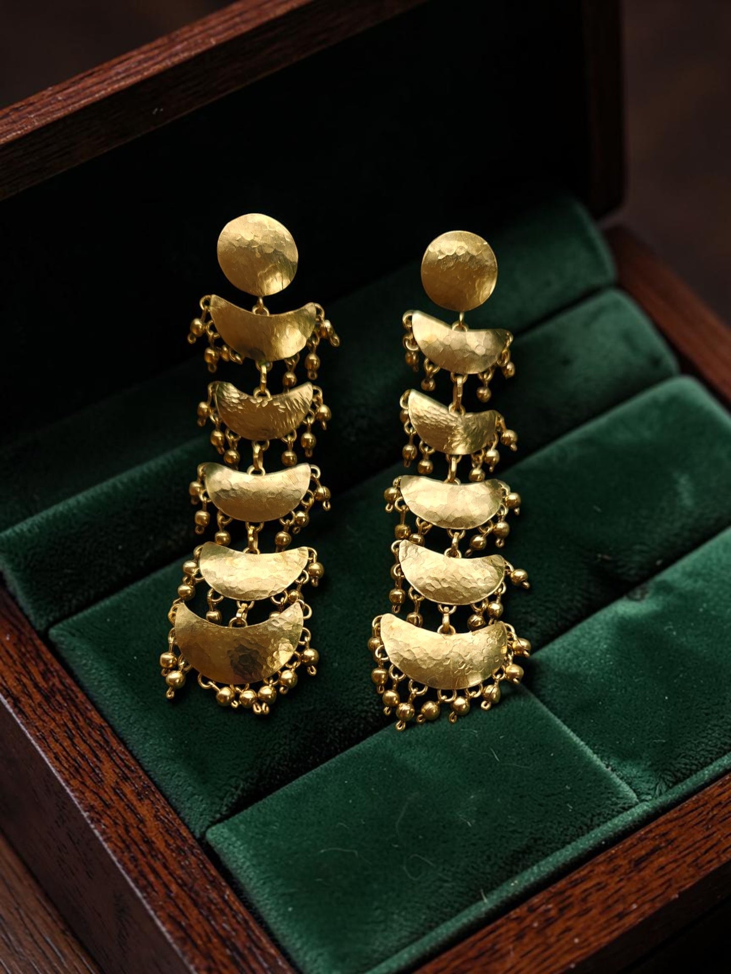 Chandramukhi Moon Brass Dangler Earrings