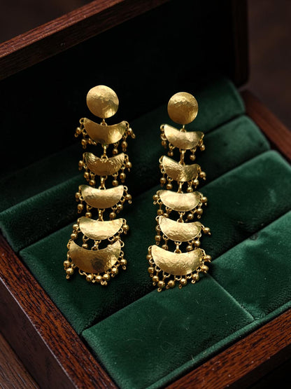 Chandramukhi Moon Brass Dangler Earrings