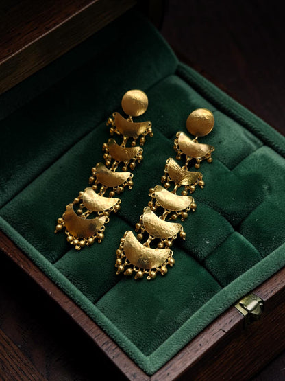 Chandramukhi Moon Brass Dangler Earrings