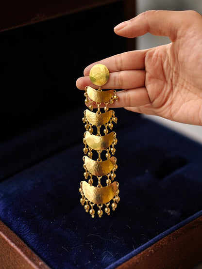 Chandramukhi Moon Brass Dangler Earrings
