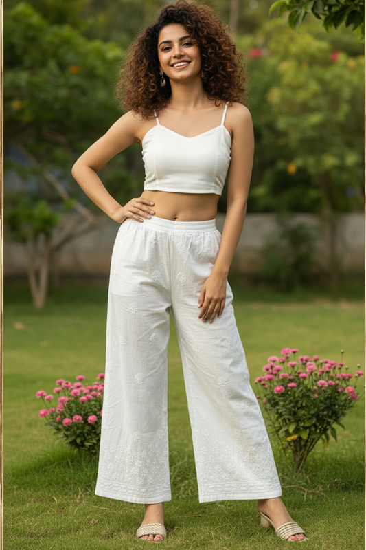 Myra Chikankari Rayon Palazzo Pants