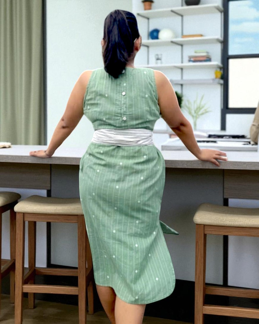 Akira Cotton Shift Dress with Obi Belt