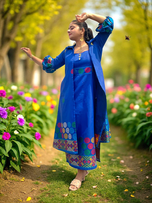Nilabja Assamese Cotton Dress Coord Set