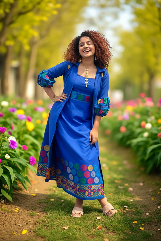 Nilabja Assamese Cotton Dress Coord Set