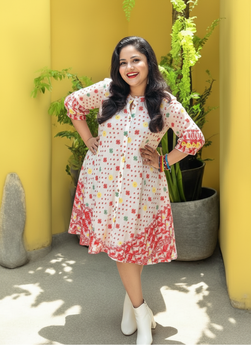 Joie Jamdani Cotton Shirt Dress