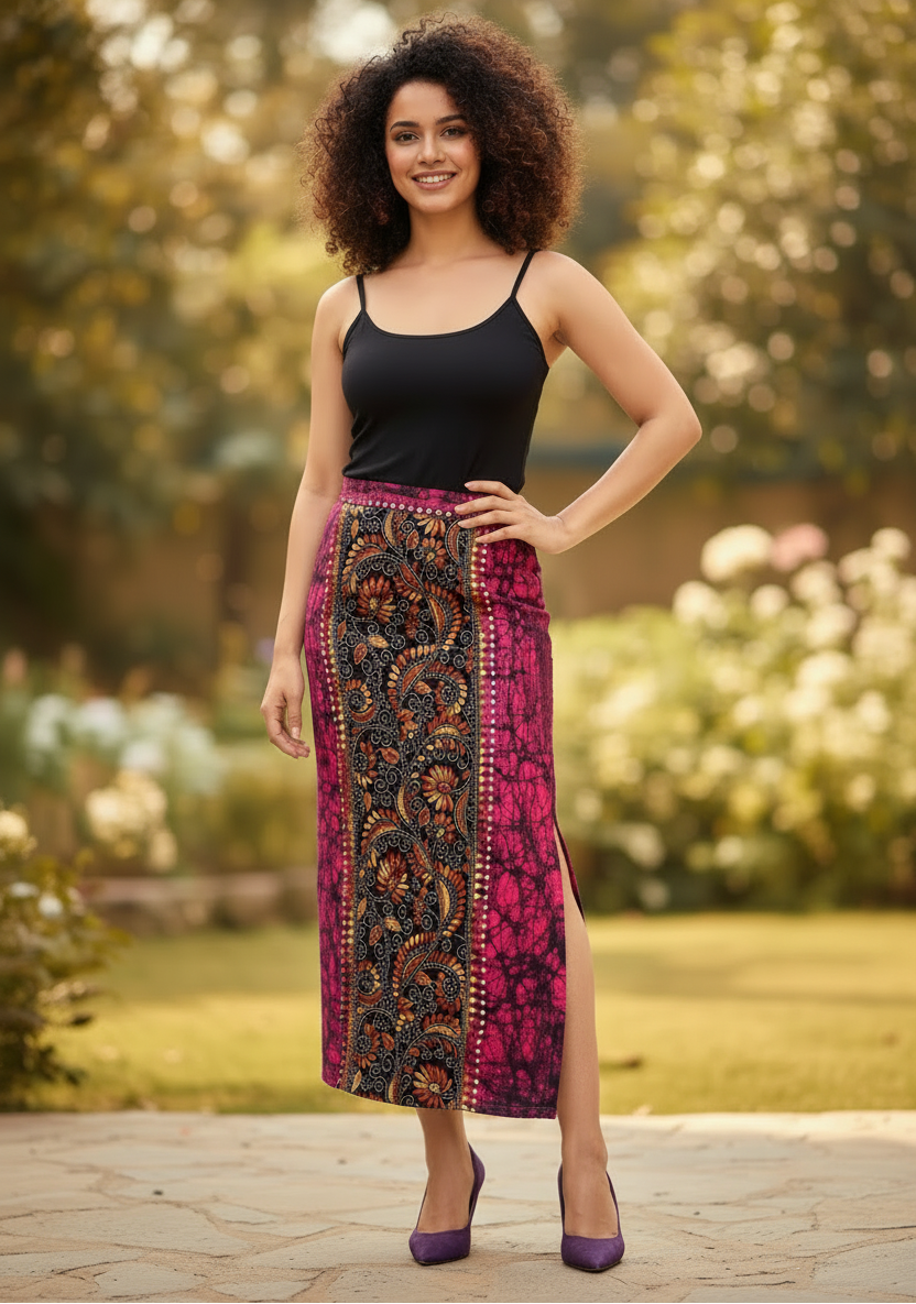 Kanthachitra Kanthastitch Cotton Long Skirt