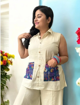 Kantha Barta Kantha-stitched Cotton Top