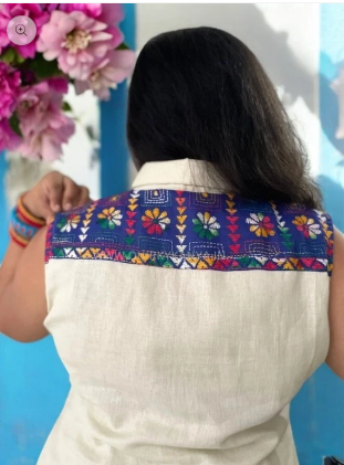 Kantha Barta Kantha-stitched Cotton Top