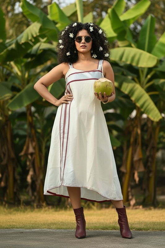 Anshika Kerala Cotton High-Low A-line Dress
