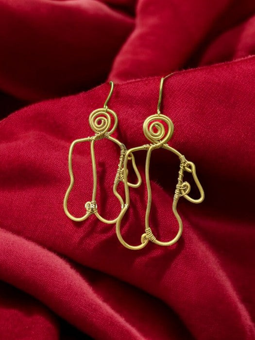 female-silhouette-brass-earrings