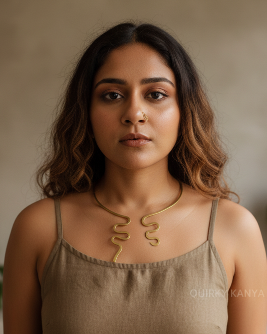 Snake Brass Hasli Necklace