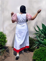 Janvi Jamdani Cotton Asymmetric Layer Long Dress