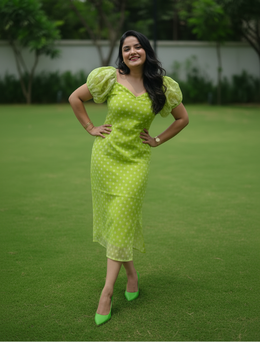 Janisha Jamdani Cotton Shift Dress