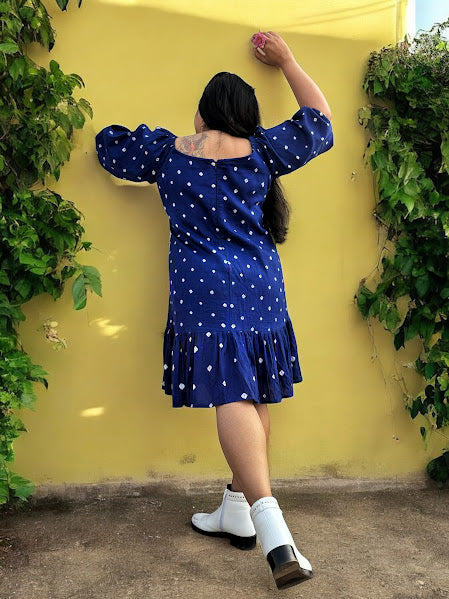 Neela Bandhni Cotton Antifit Drop-Waist Dress