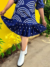 Neela Bandhni Cotton Antifit Drop-Waist Dress