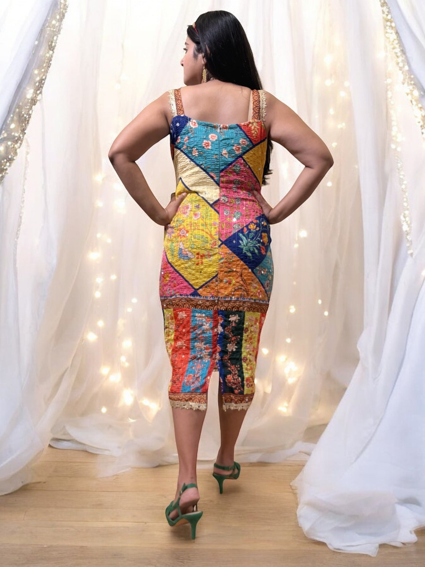 Suhana Multicolored Crepe Silk Sheath Dress