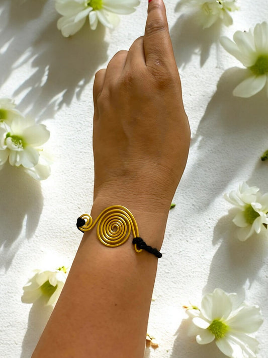 Spiral Song Forever Brass Rakhi - Black