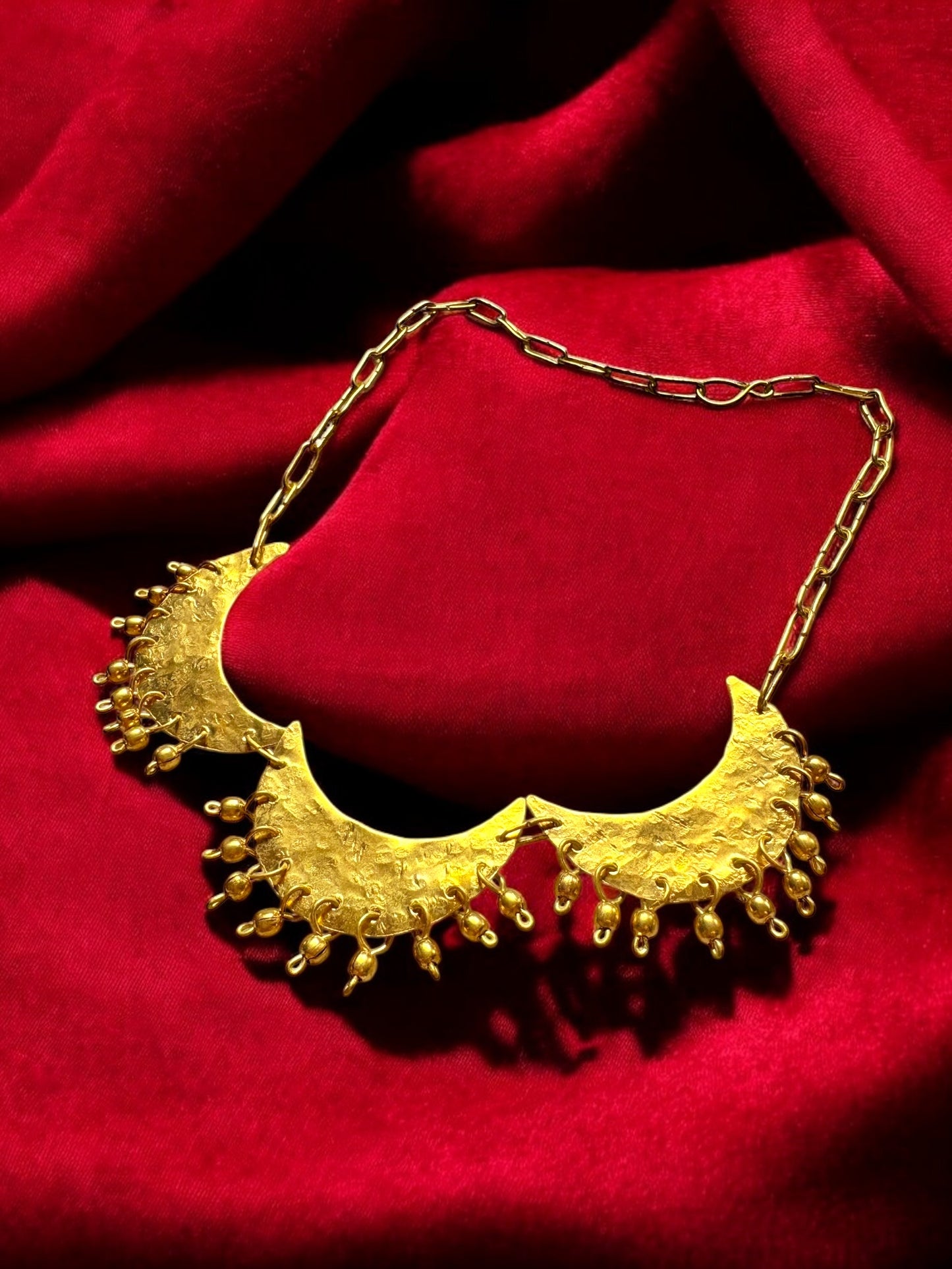 Tritiya Chandni Moon Brass Statement Necklace