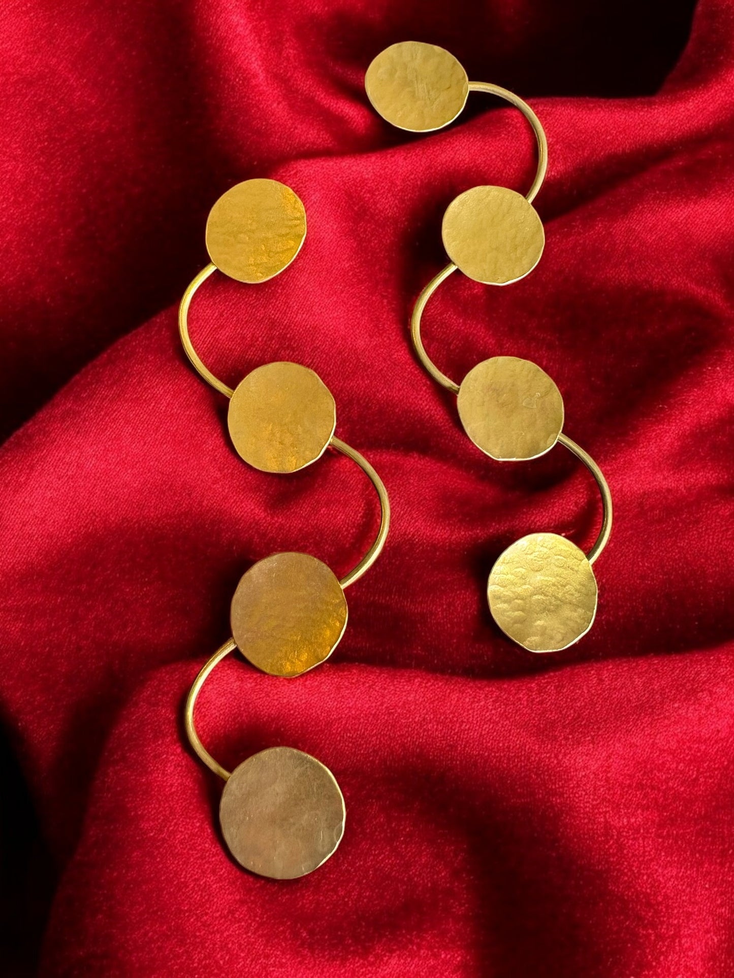 Devayana Coins Statement Brass Dangler Earrings