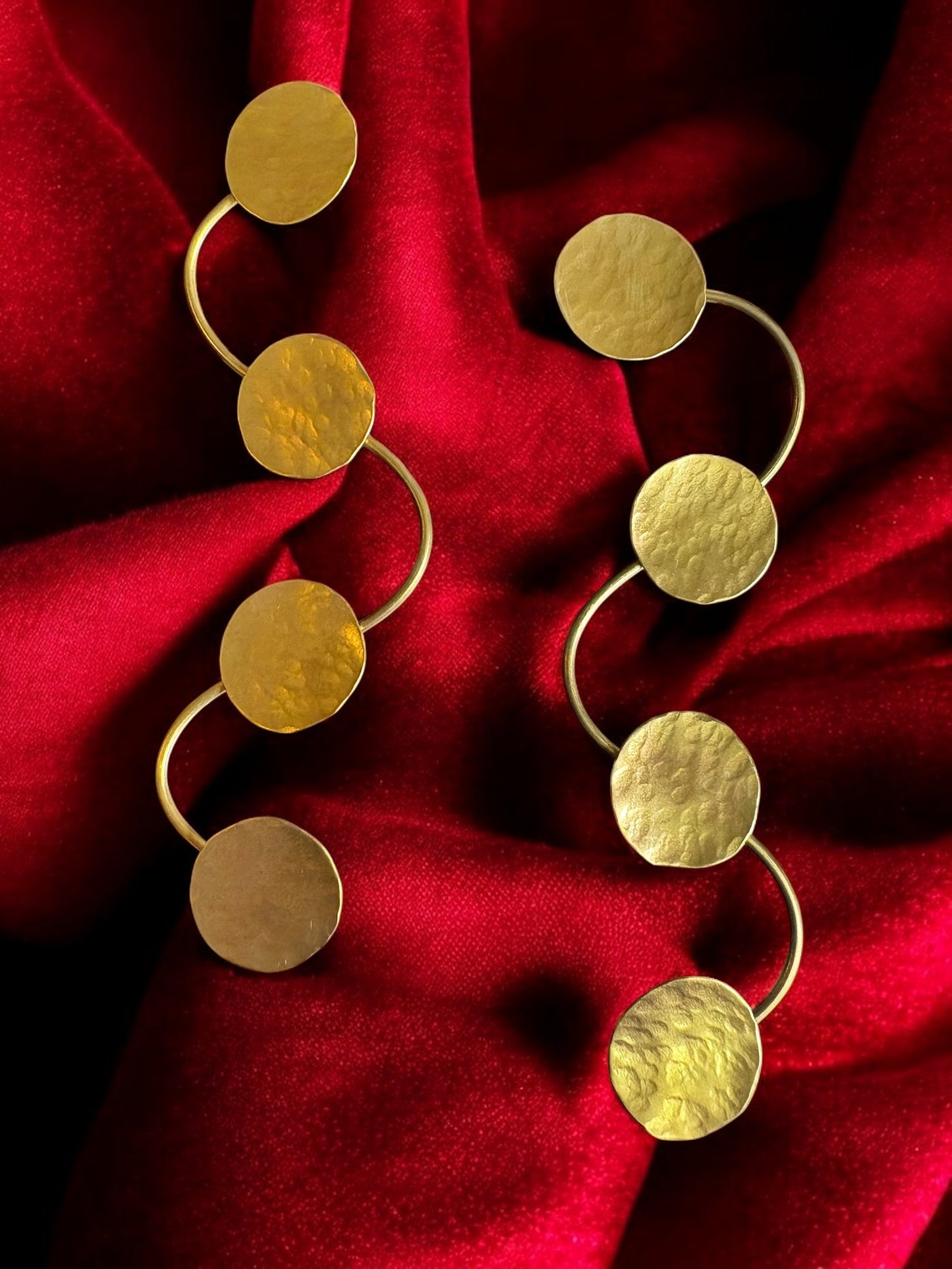 Devayana Coins Statement Brass Dangler Earrings