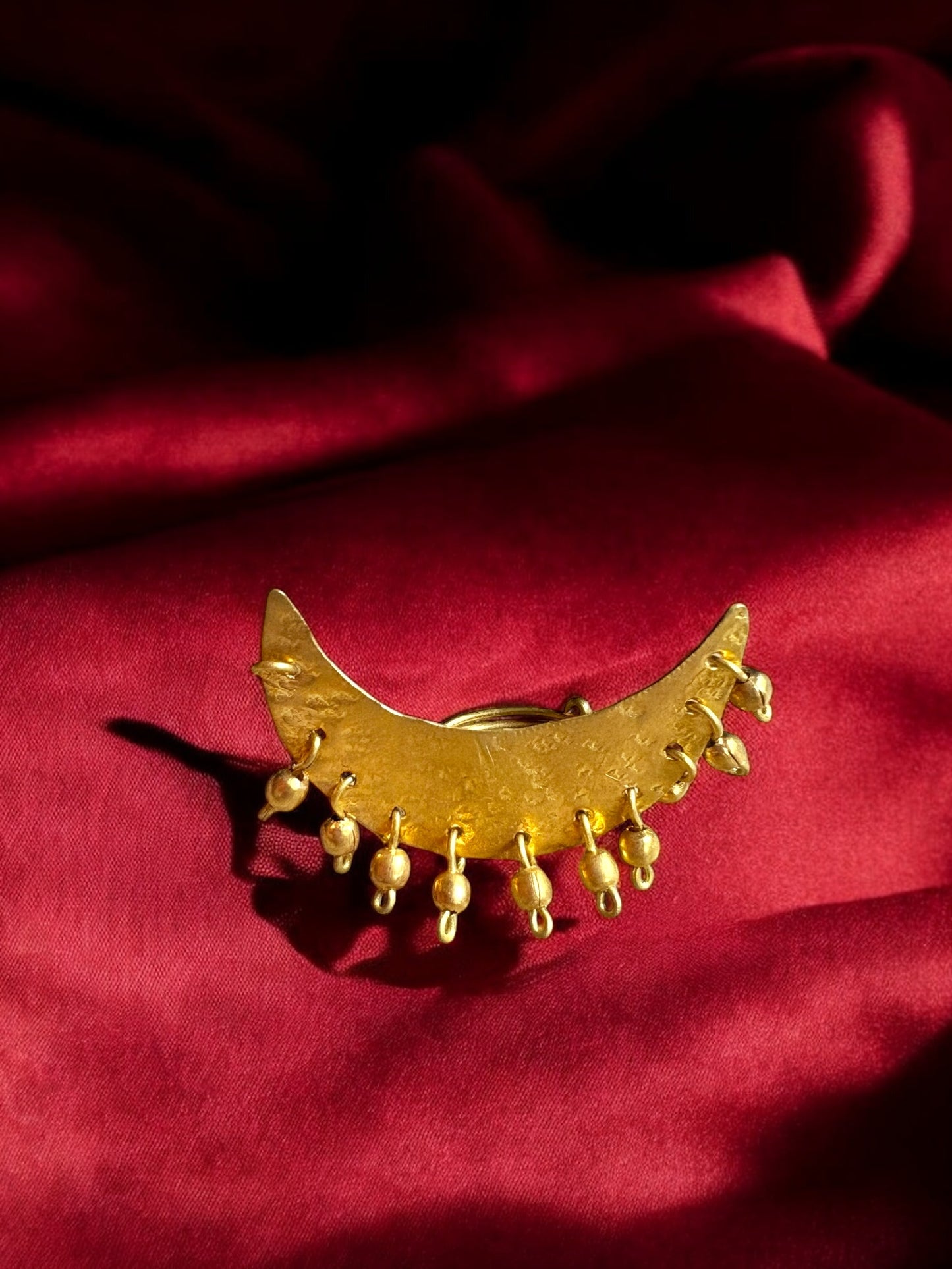 Prathama Chandni Moon Brass Statement Ring