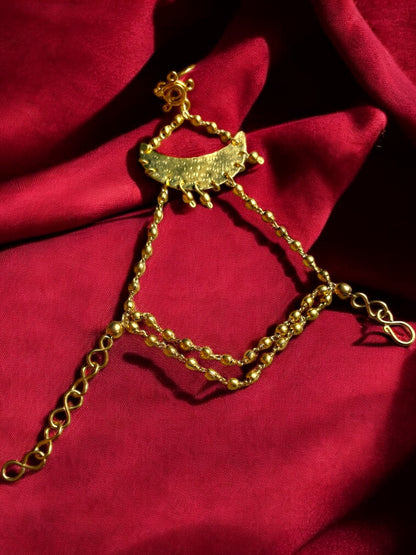 Prathama Chandni Moon Brass Hand Harness Bracelet