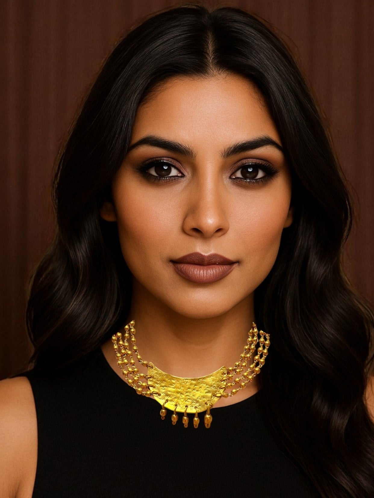 Prathama Chandni Moon Brass Choker Necklace