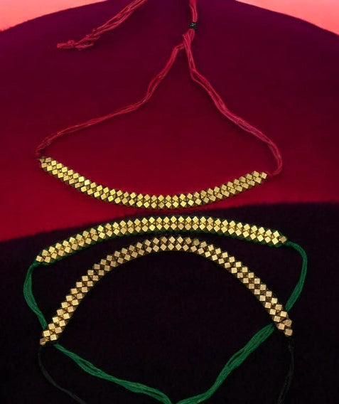 flat-beaded-brass-choker-necklace-set-red