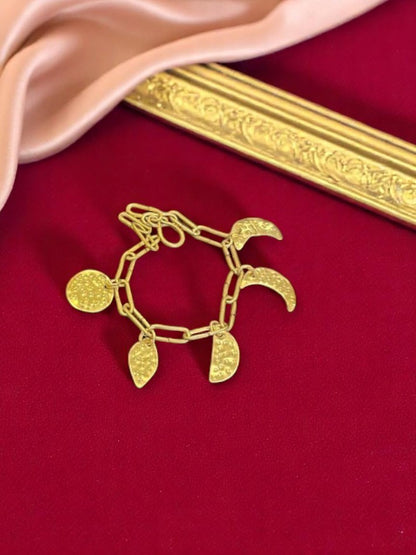 Rhythm of the Moon Brass Necklace Jewelry Set