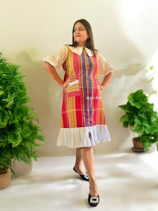 rosemary-gamchha-cotton-collared-a-line-dress