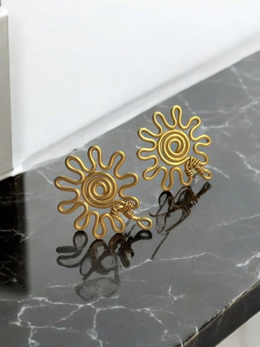 spiral-amoeba-brass-stud-earrings