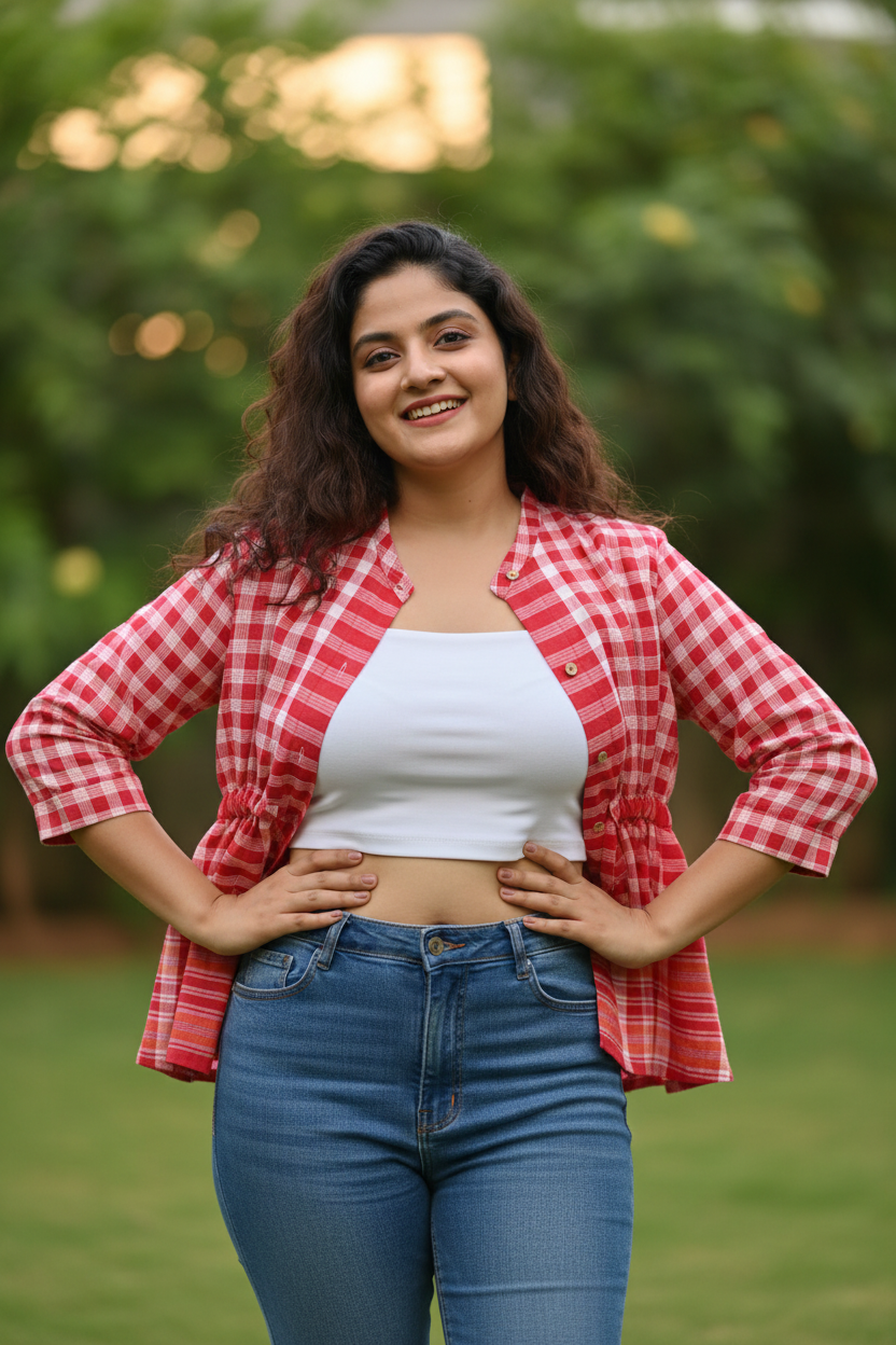 Sawariyaa Gamchha Peplum Cotton Jacket