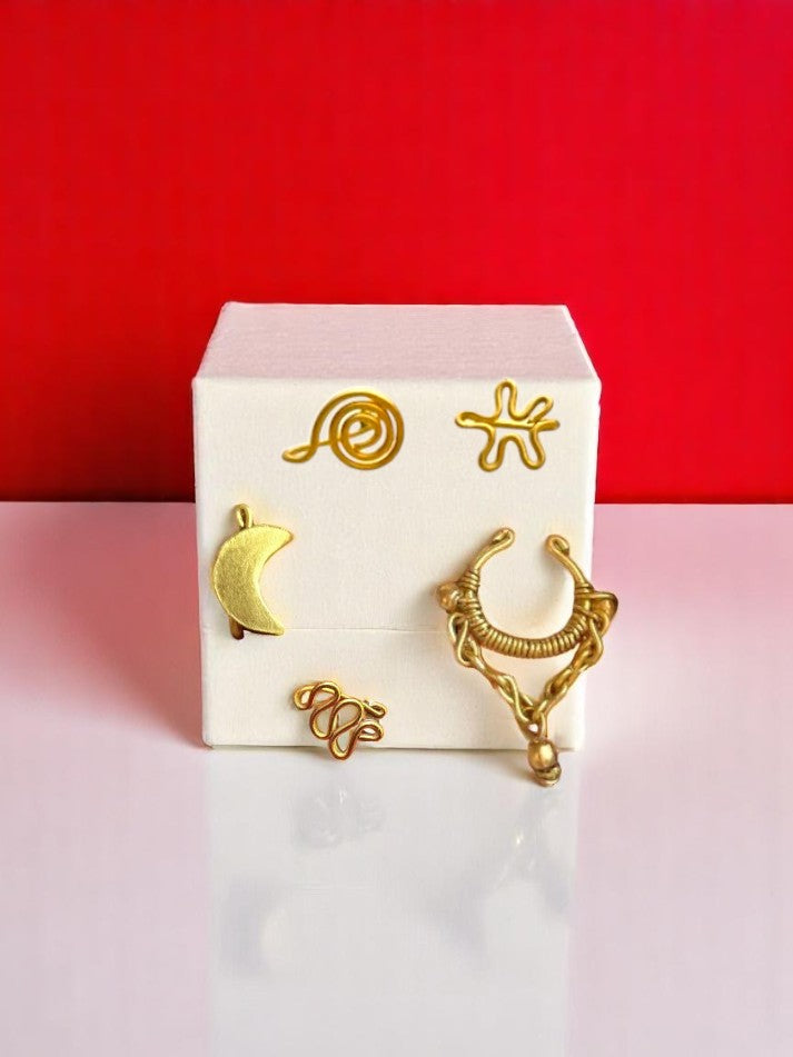 Naari No-Piercing Nose Pin Set (Set of 5)